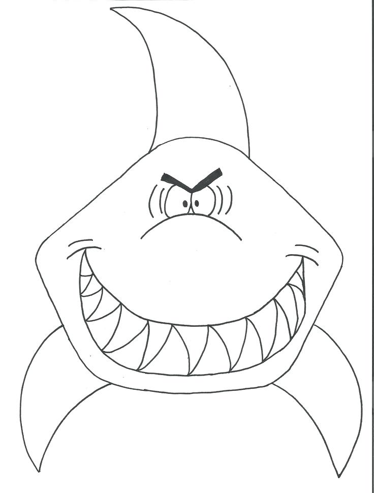 736x970 Shark Drawing Template - Shark Drawing Template