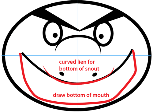 500x368 How To Draw A Cartoon Shark With Easy Step - Shark Face Drawing
