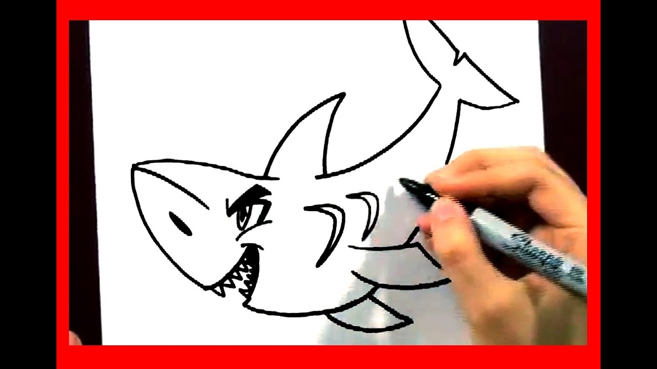 1280x720 how to draw a shark in min - Shark Face Drawing