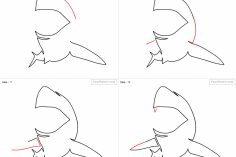 236x157 Easy Shark Step - Shark Face Drawing