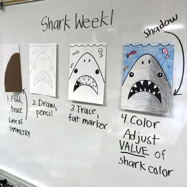 650x650 Draw A Shark Head Art Projects For Kids - Shark Head Drawing