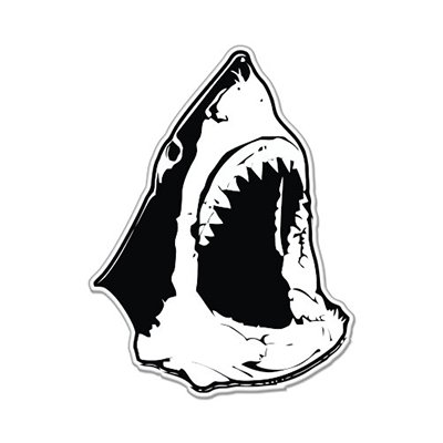 400x400 jaws inspired shark head scary vinyl sticker - Shark Head Drawing