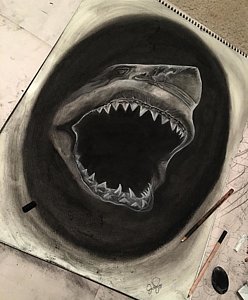 248x300 shark jaw drawings fine art america - Shark Jaw Drawing