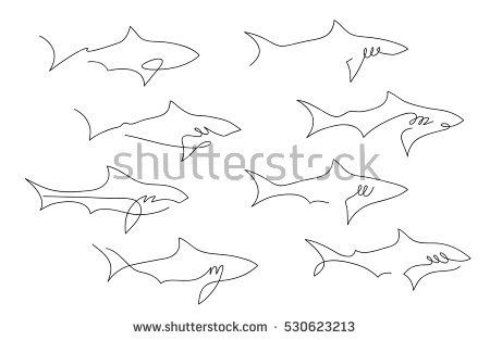 450x313 image result for single line shark tattoos ink needles small - Shark Line Drawing