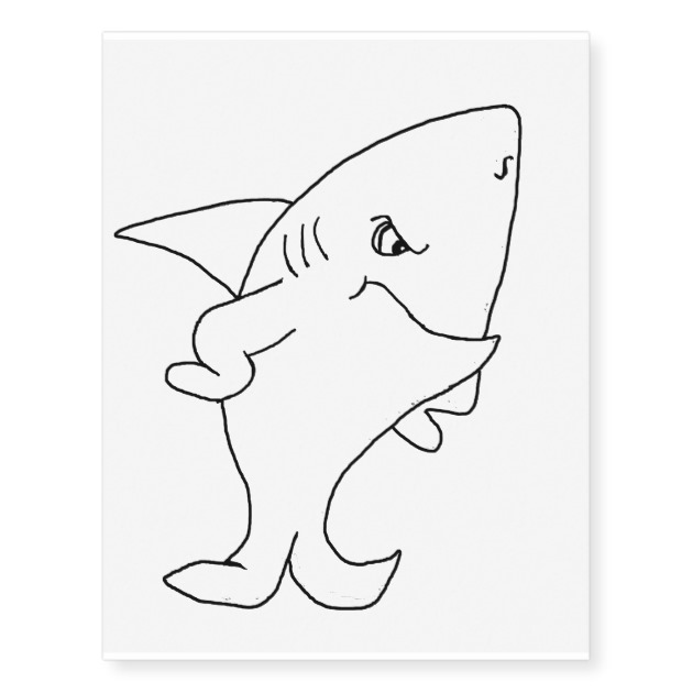 630x630 Standing Shark - Shark Line Drawing