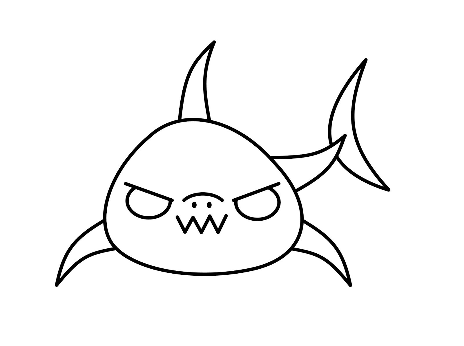 1600x1195 cute easy shark drawing shark boy hello doodles easy and kawaii - Shark Line Drawing
