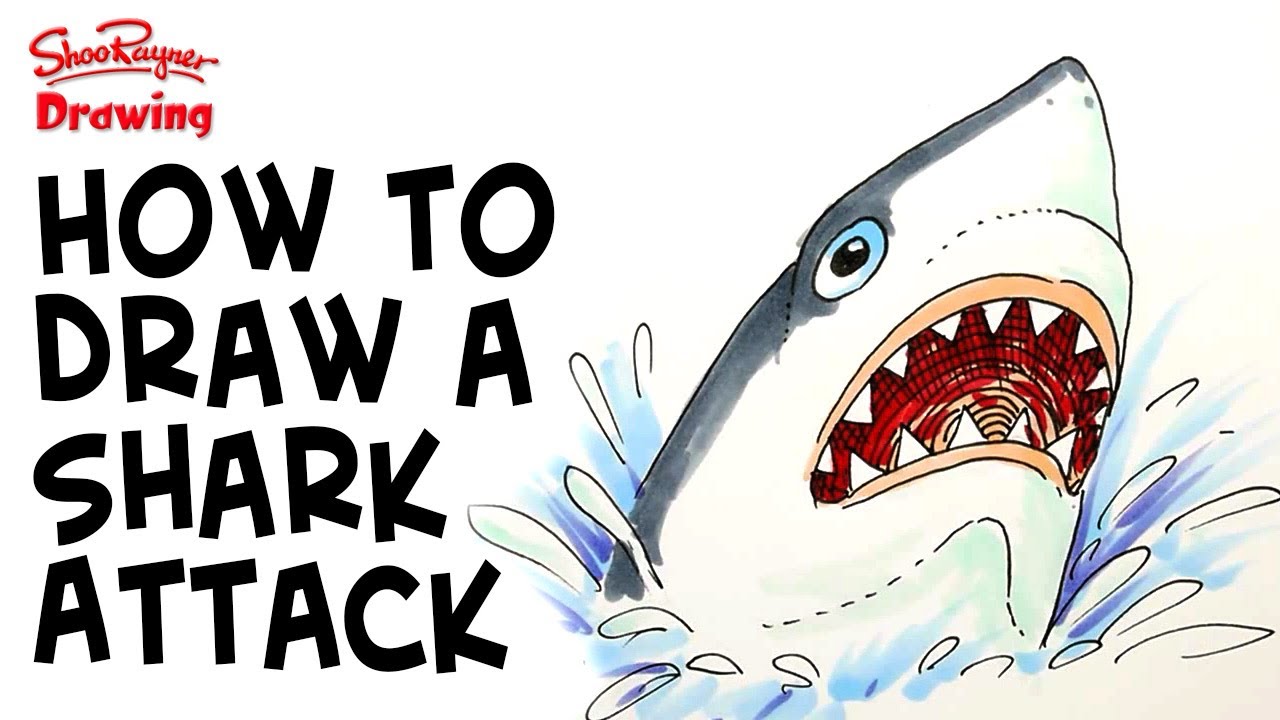 1280x720 how to draw a shark attack! - Shark Mouth Drawing