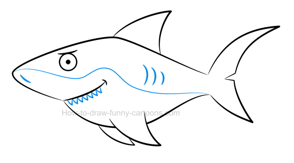600x334 How To Draw A Shark Picture - Shark Mouth Drawing