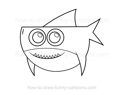 500x382 Drawn Shark Simple - Shark Simple Drawing