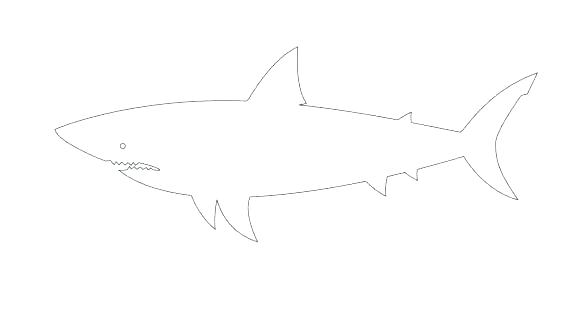 570x320 Shark Blue Paint Color Free Coloring Pages Outline Drawing - Shark Simple Drawing