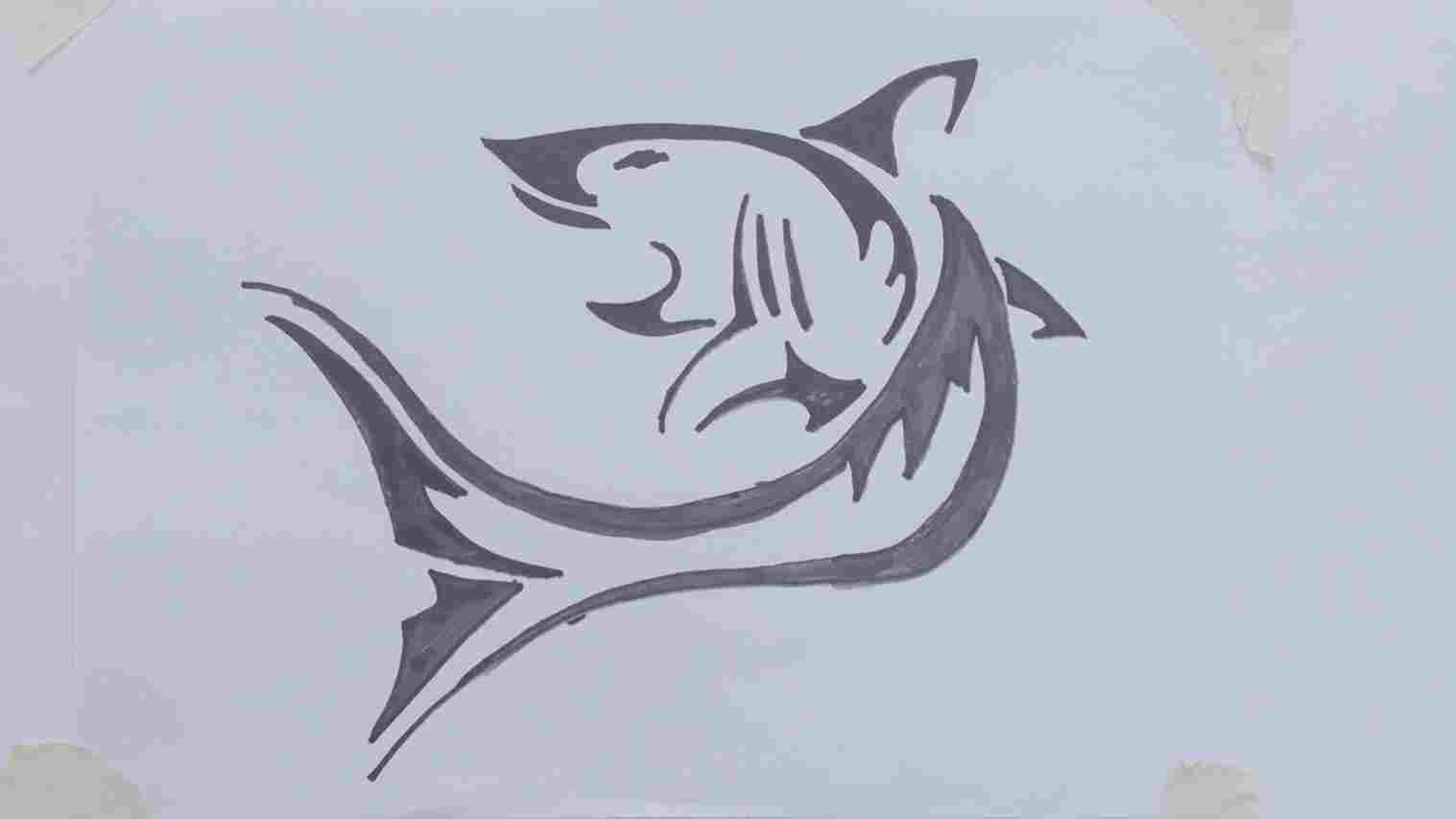 1517x853 Shark Simple Drawing - Shark Simple Drawing