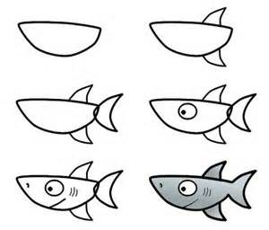 300x256 Shark Steps Cool Things To Draw Drawings, Fish - Shark Simple Drawing