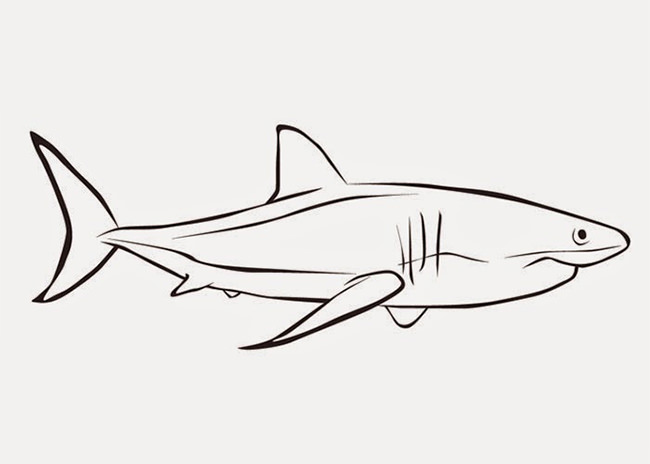 650x464 Shark Shape Templates, Crafts Colouring Pages Free - Shark Simple Drawing
