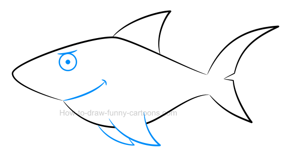 600x334 How To Draw A Shark Picture - Shark Tail Drawing