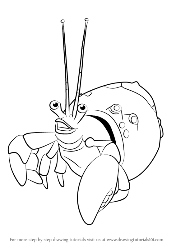 566x800 learn how to draw crazy joe from shark tale - Shark Tail Drawing