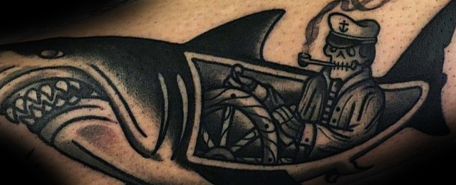 640x260 Traditional Shark Tattoo Designs For Men - Shark Tattoo Drawing