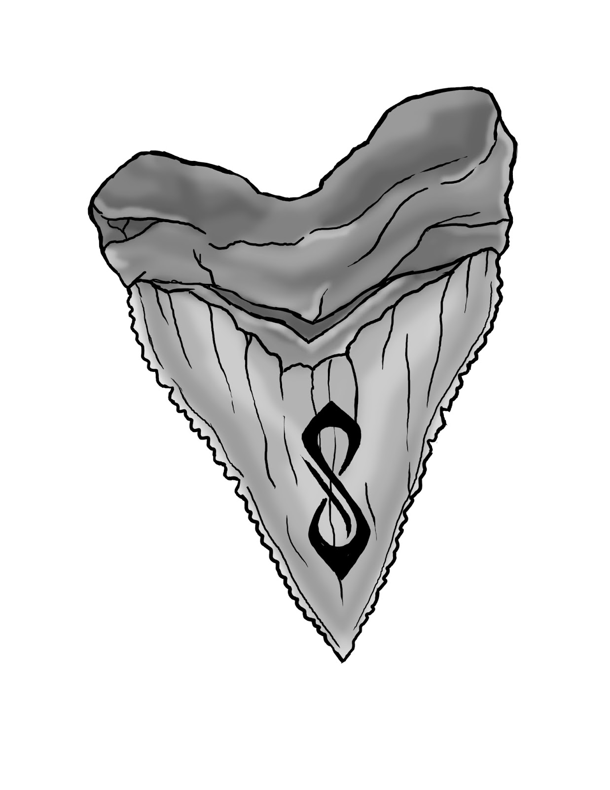 1237x1600 jmdunn art and animation shark tooth design idea - Shark Tooth Drawing