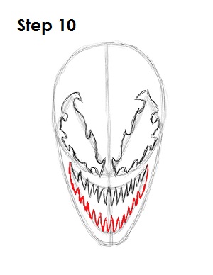 300x388 How To Draw Carnage - Sharp Teeth Drawing