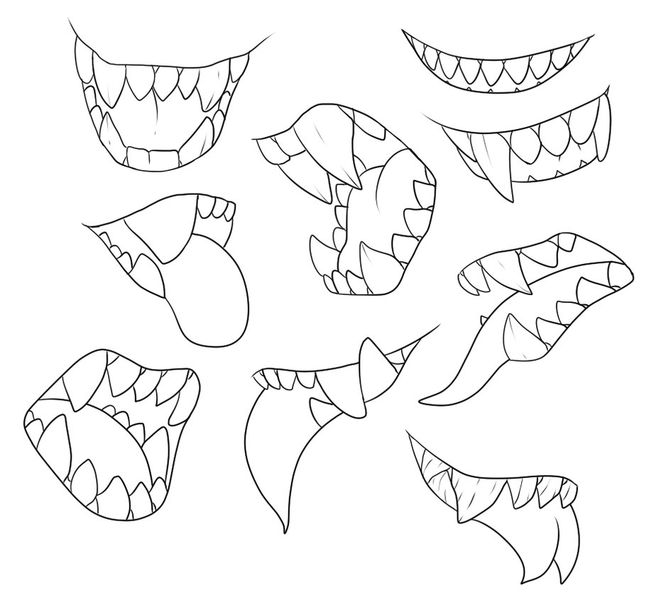 Sharp Teeth Drawing at PaintingValley.com | Explore collection of Sharp ...