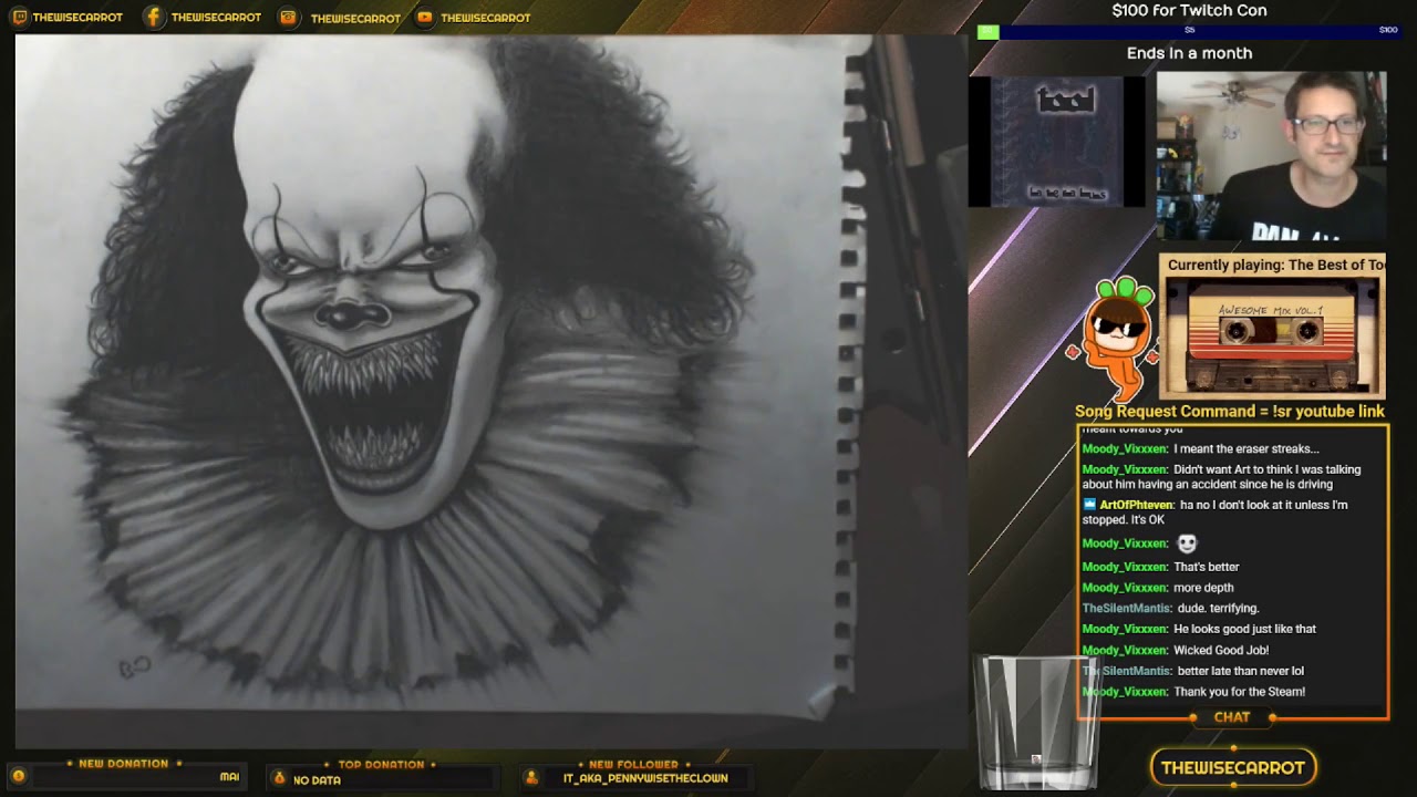 1280x720 pennywise with teeth drawing - Sharp Teeth Drawing