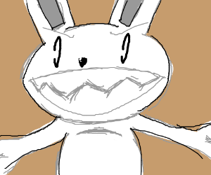 300x250 bunny with sharp teeth drawing - Sharp Teeth Drawing