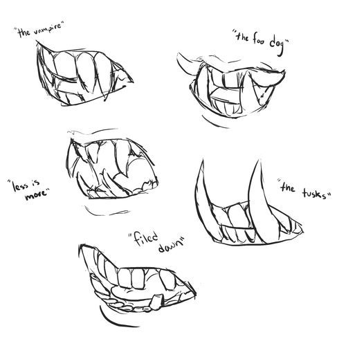 500x516 how to draw sharp teeth and have them make sense a tutorial - Sharp Teeth Drawing