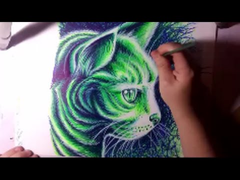 480x360 drawing a kitty cat with neon sharpie markers - Sharpie Marker Drawings