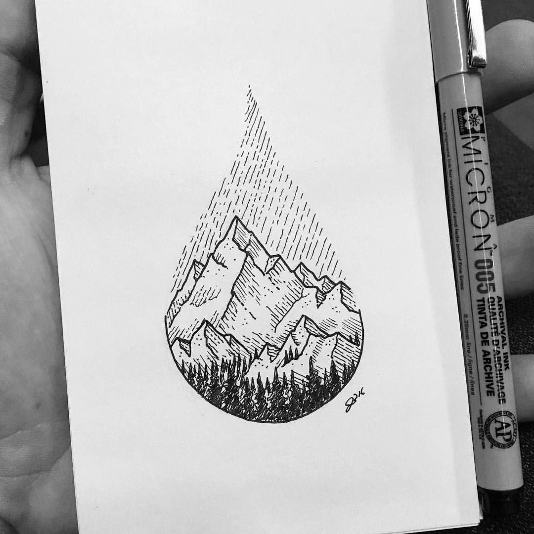 1080x1080 mountains sharpie drawing drawings drawings, sharpie drawings - Sharpie Pen Drawing