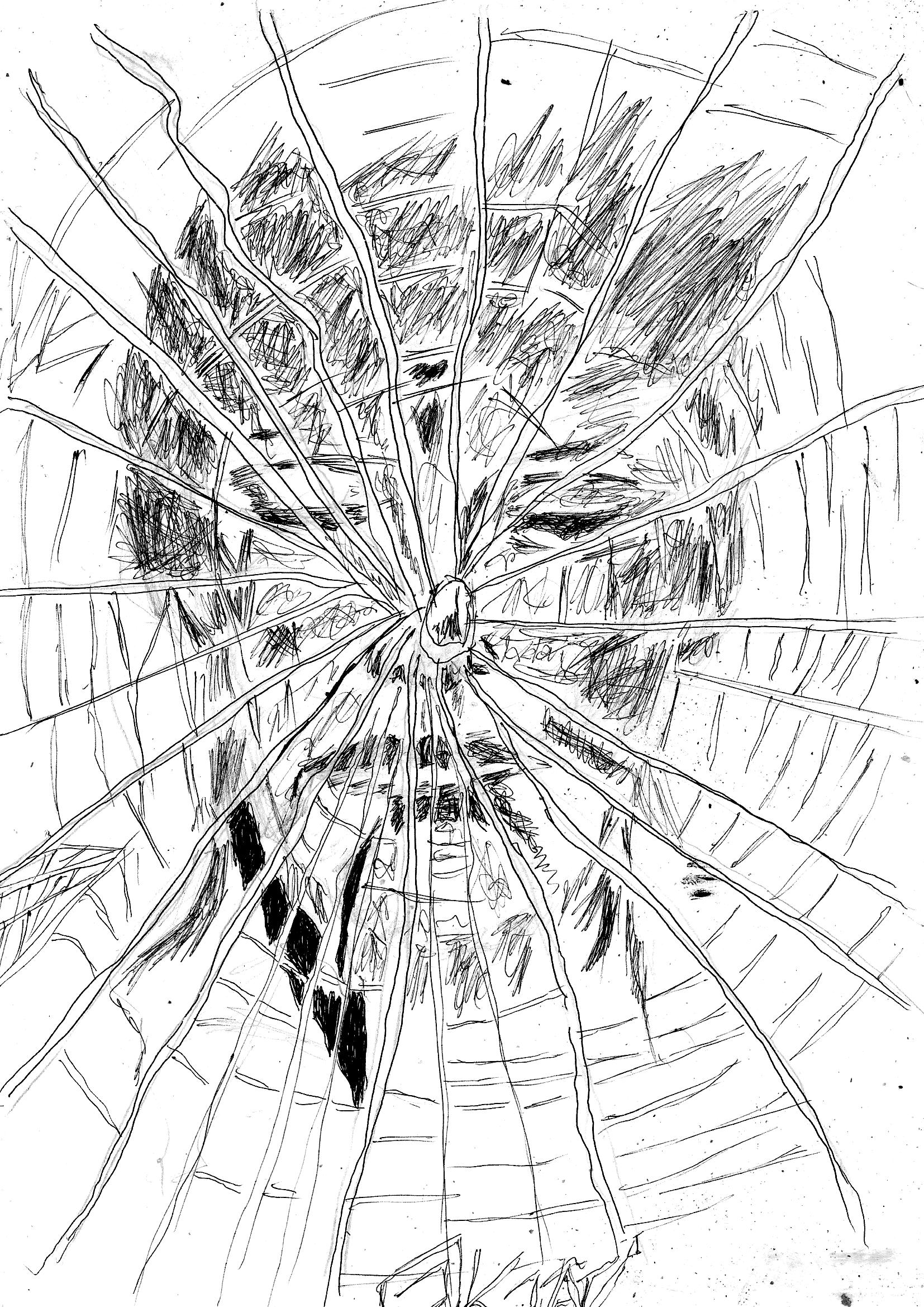 1654x2338 shattered face - Shattered Drawing