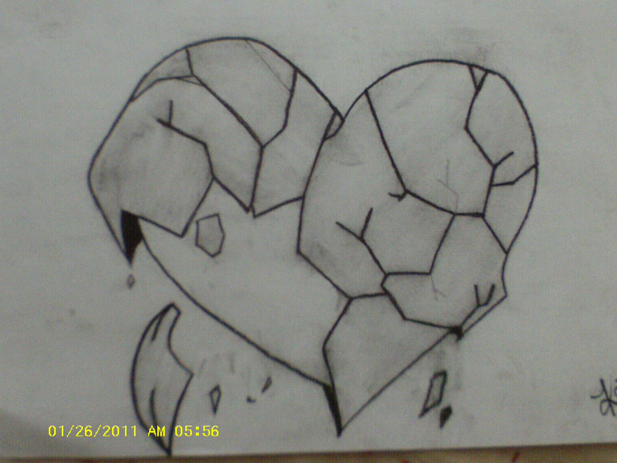 2048x1536 heart drawings - Shattered Heart Drawing