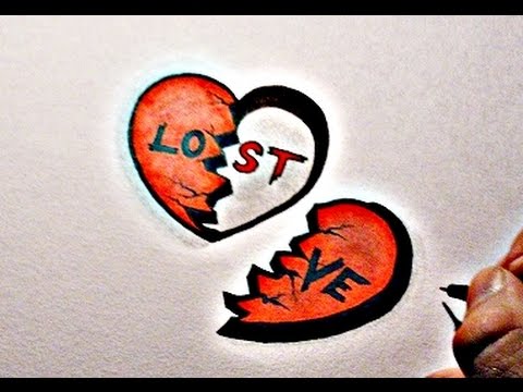480x360 how to draw lost love - Shattered Heart Drawing