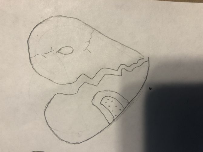 670x503 how to draw a broken heart steps - Shattered Heart Drawing