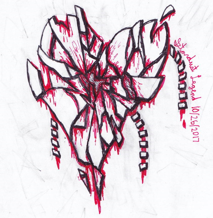 843x865 inktober drawing - Shattered Heart Drawing