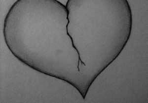 300x210 shattered heart broken heart sketches broken heart graphite - Shattered Heart Drawing