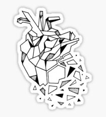 210x230 shattered heart drawing stickers redbubble - Shattered Heart Drawing