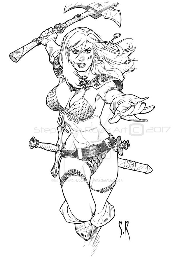 600x936 red sonja she devil with an axe - She Devil Drawings