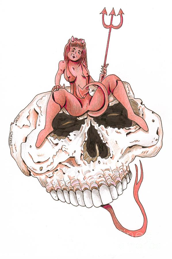 598x900 she devil and skull drawing - She Devil Drawings