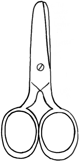 275x557 how to draw scissors with easy step - Shears Drawing