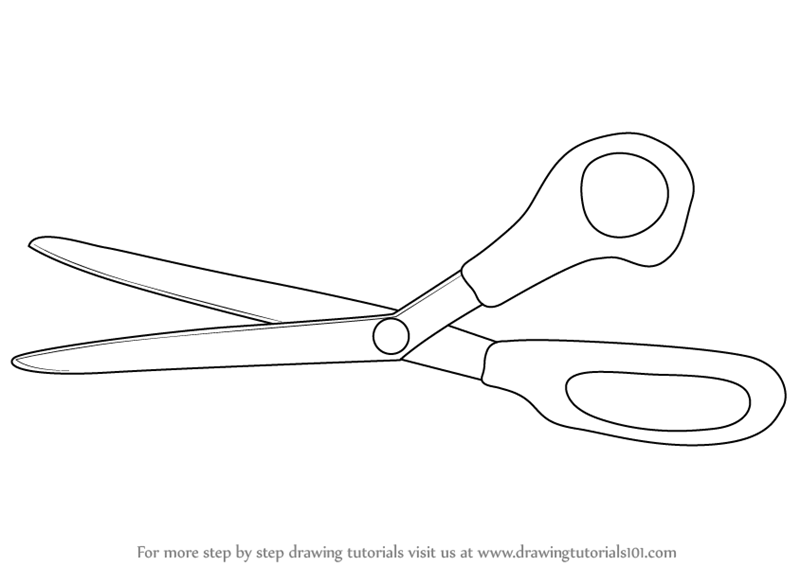 800x566 learn how to draw a scissor - Shears Drawing