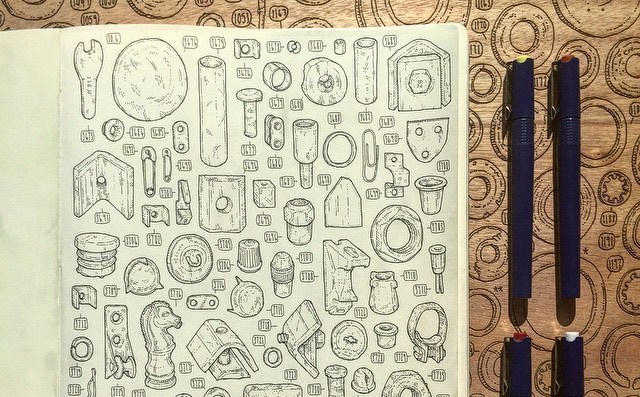 640x397 Artist Draws All Objects In Grandpa's Shed Make - Shed Drawing