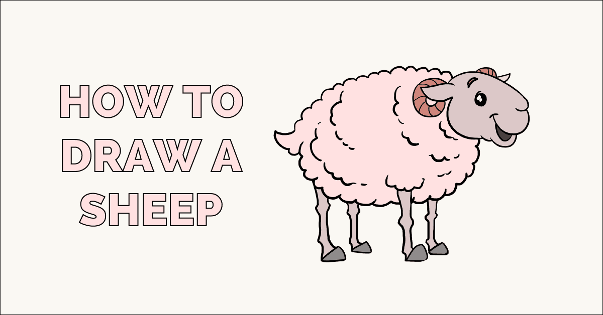 1200x628 How To Draw A Sheep Really Easy Drawing Tutorial - Sheep Drawing