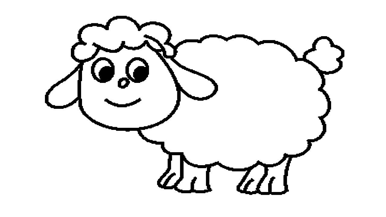 1280x720 coloring pages how to draw sheep draw a sheep how to draw - Sheep Drawing
