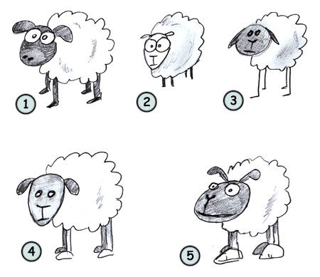 450x389 Drawing A Cartoon Sheep - Sheep Drawing