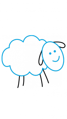 215x382 Drawing Sheep Kid Transparent Png Clipart Free Download - Sheep Drawing For Kids