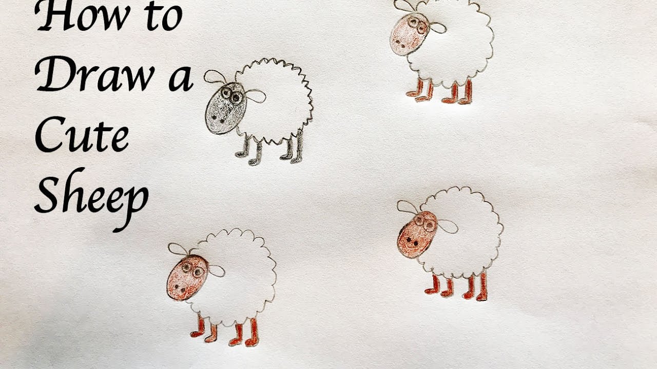 1280x720 Drawing For Kids How To Draw A Cute Sheep - Sheep Drawing For Kids