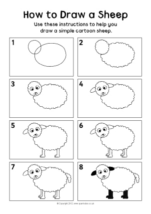 302x427 How To Draw Step - Sheep Drawing Step By Step
