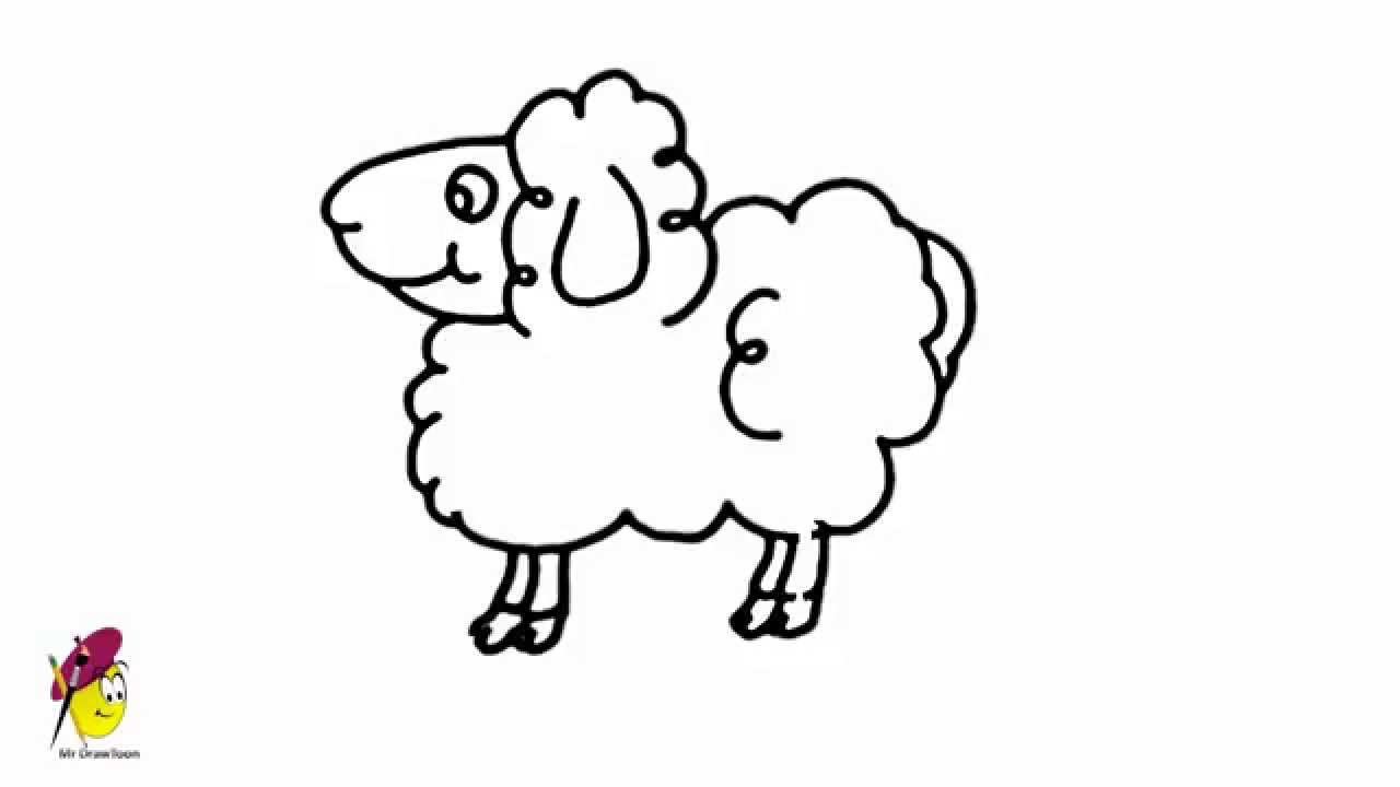 1280x720 Sheep - Sheep Drawing Step By Step