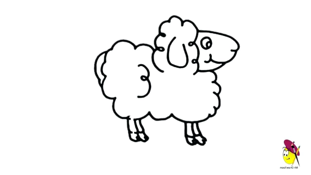 1280x720 easy farm drawings animals to draw easy sheep farm animals easy - Sheep Drawing Step By Step