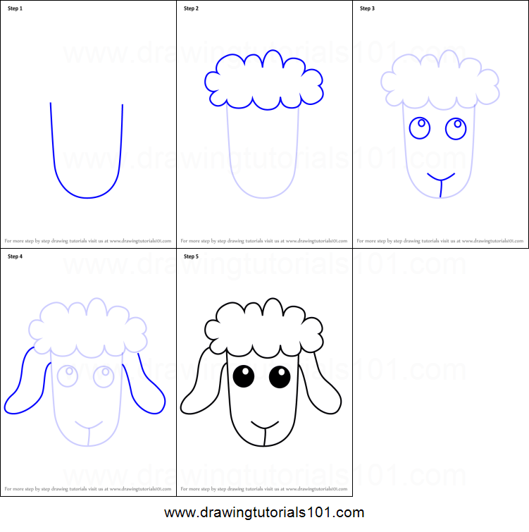 Sheep Face Drawing at PaintingValley.com | Explore collection of Sheep ...