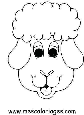 337x460 Sheep Face Coloring - Sheep Face Drawing